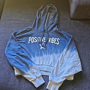 Girls positive vibes cropped hoodie sz xl (15-17)